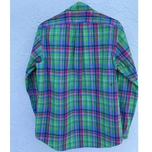 Ralph Lauren Mens Oxford Plaid Long Sleeve Polo Shirt Multicolor Sz Medium - Picture 7 of 7